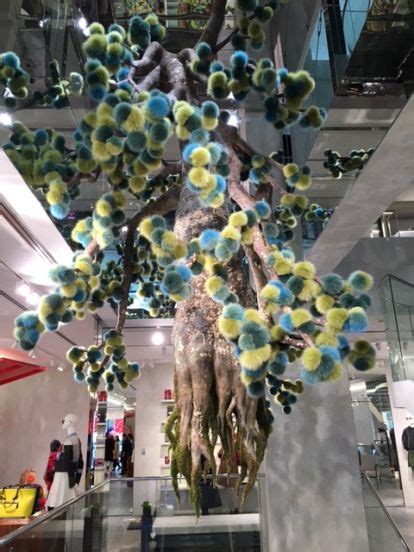 ‘Fur Tree’ installation by Makoto Azuma (東信) at FENDI Ginza 